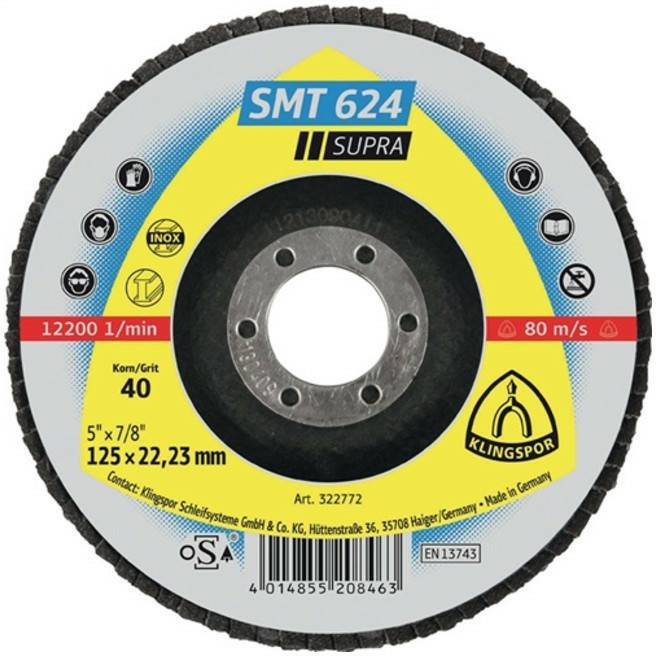 Klingspor SMT 624 125 x 22,23 mm, K 40 (322772) Lijas y discos