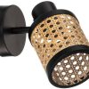 Lámparas Lindby Yaelle spot metal rattan one-light