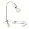 ledscom.de LELE clamp light with gooseneck, white, incl. E27 lamp, energy efficiency class A (warm white, 4.2W, 958lm) Lámparas