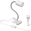 ledscom.de WAIKA clamp light gooseneck switch matt white + LED lamp warm white 3-stage dimming 500lm Lámparas