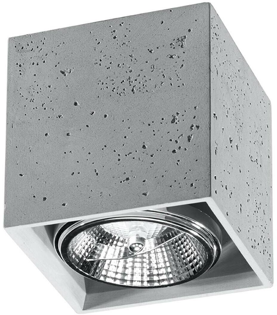 Lámparas Sollux SL.0646 ceiling light VALDE concrete L: 14, W: 14, H: 11, socket GU10, dimmable