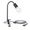 ledscom.de LELE clamp light with gooseneck, black, incl. E27 lamp, energy efficiency class A, frosted (warm white, 4W, 935lm) Lámparas