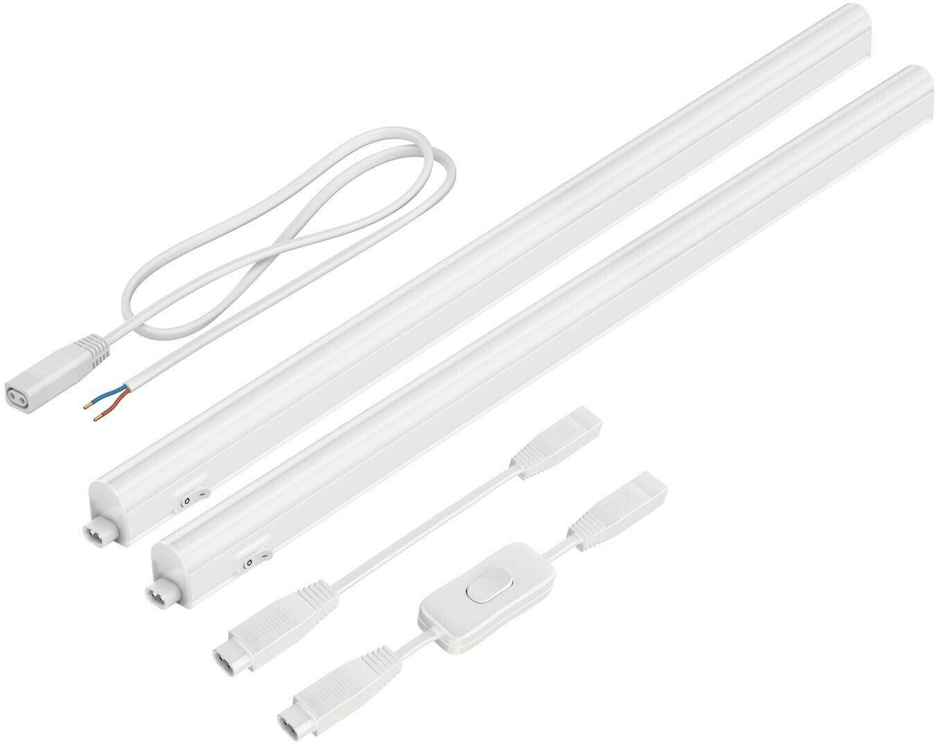 Lámparas ledscom.de LED under-cabinet lights Rigel, 57.3cm each, with switch (white, 15.518W, 880lm each, 130°) Set of 2