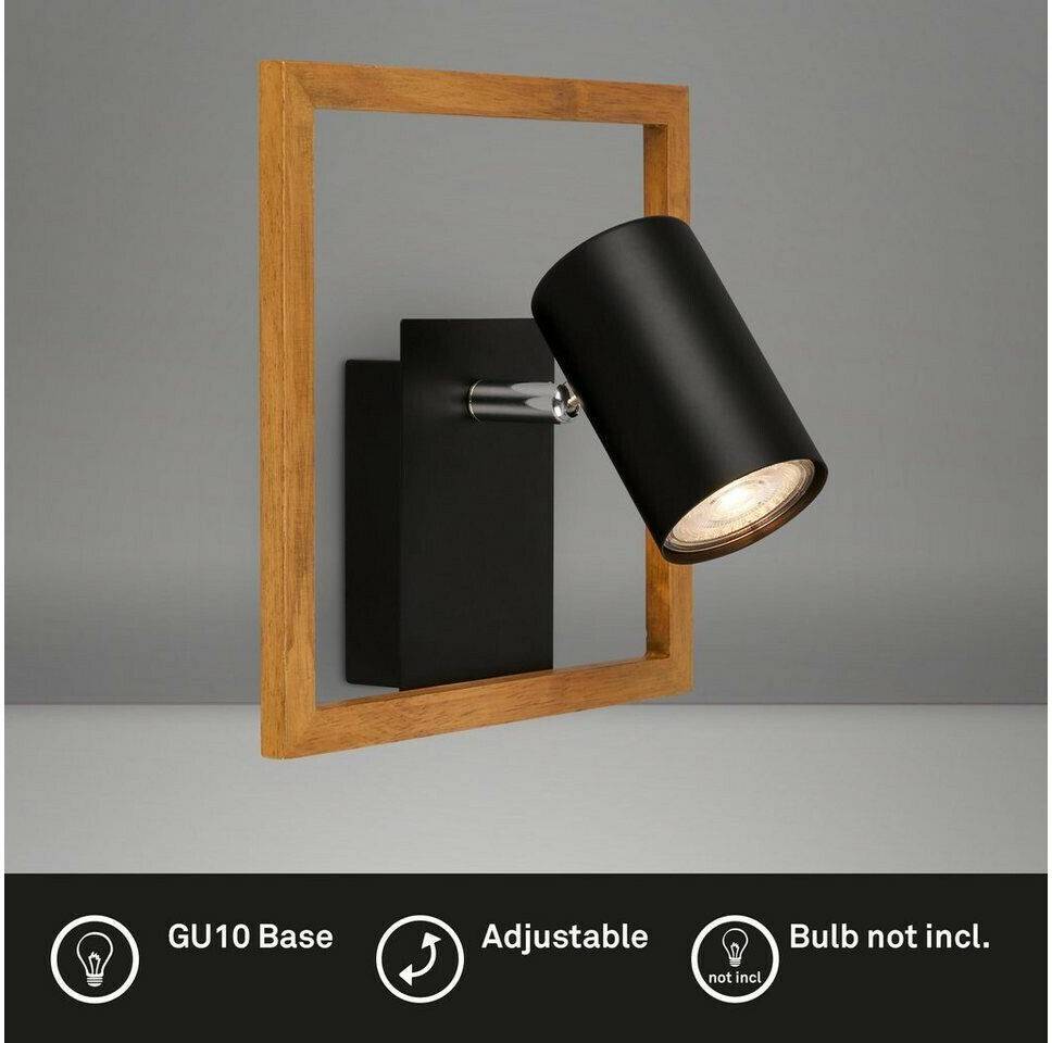 Briloner Wall spotlight 2138015 in black with wooden frame Lámparas