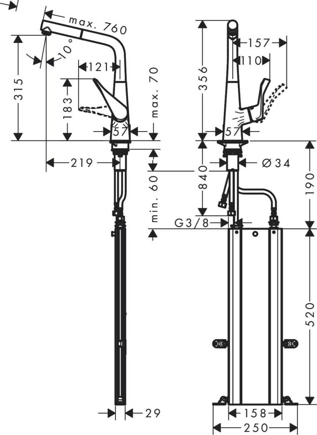 Hansgrohe 73828000 Grifería de cocina