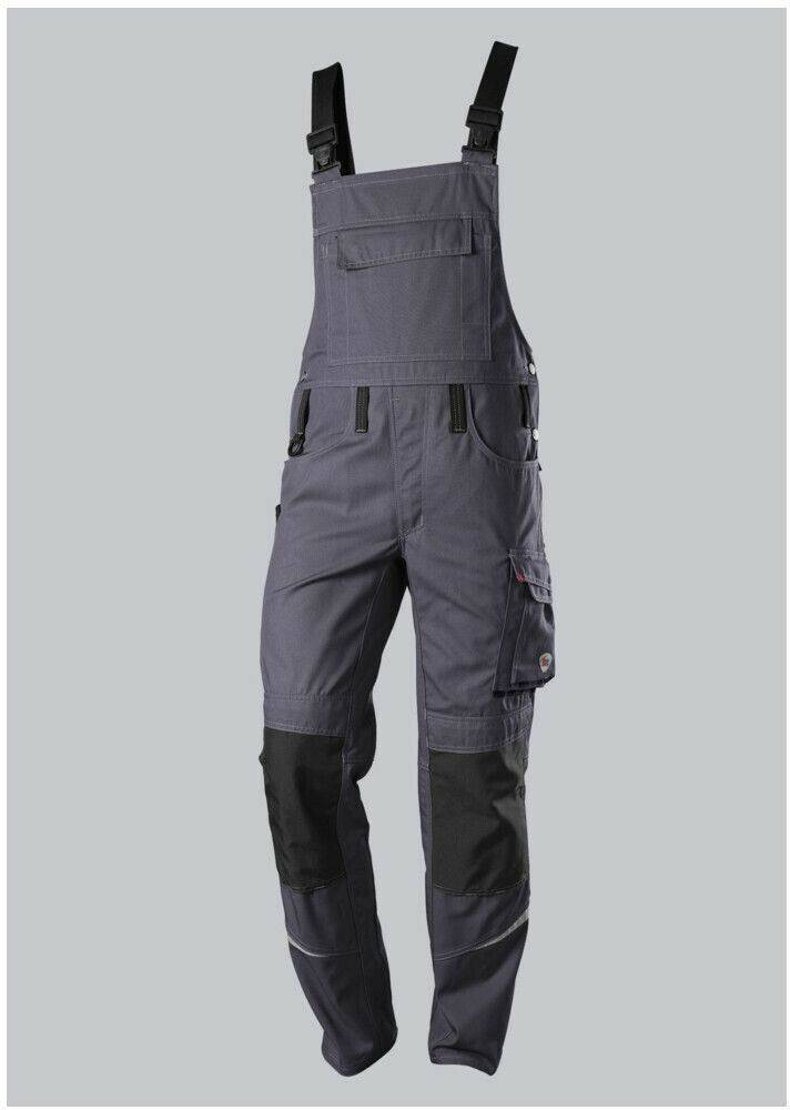 BP Comfort-Dungarees with Reflexelements und knee pockets dark grey/black Ropa de trabajo