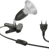 Lámparas ledscom.de E27 clamp light LIK, black incl. E27 PAR30 LED reflector lamp 994lm warm white