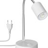 ledscom.de Table lamp WAIKA with gooseneck and switch, matt white, incl. GU10 LED lamp (warm white, 5.4W, 510lm, 50°) Lámparas