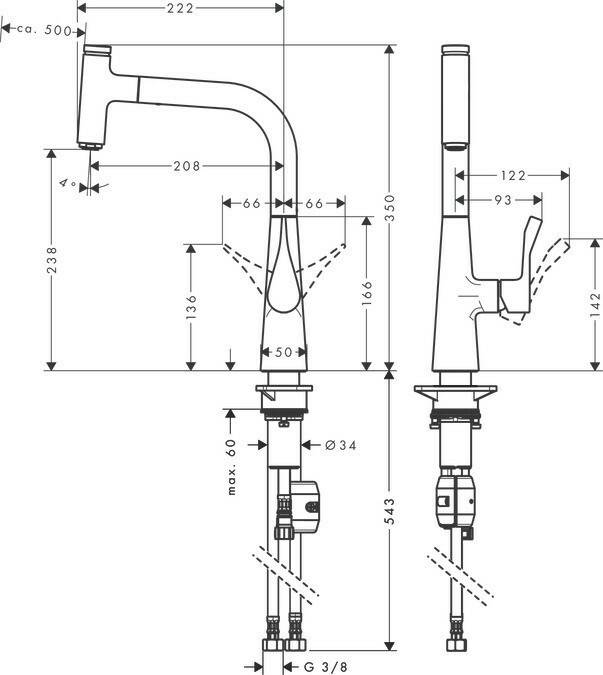 Hansgrohe Metris Select 240steel Grifería de cocina