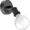 ledscom.de Wall light RETRA, switch, matt black, round + LED lamp 839lm, warm white Lámparas