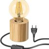 Lámparas ledscom.de Table lamp HITO, solid wood, round, incl. LED lamp gold max. 818lm, 3-level dimming, extra warm white