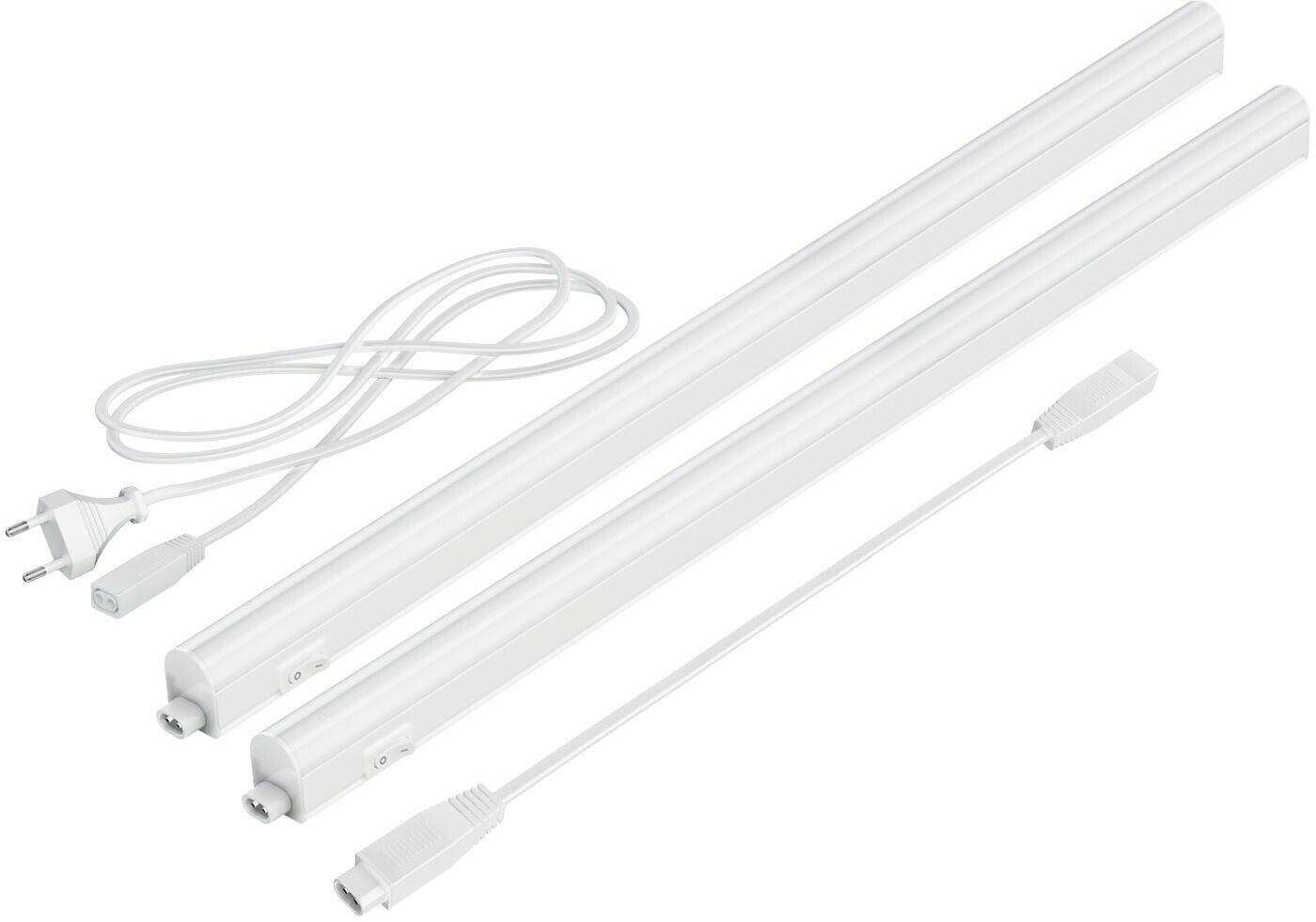 ledscom.de LED under-cabinet lights Rigel, 57.3cm each, 40cm cable, 790lm each, warm white, set of 2 Lámparas