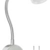 ledscom.de MIRAS reading lamp with gooseneck, switch and plug chrome matt GU10 wall light 6.826W 630lm 100° warm white Lámparas