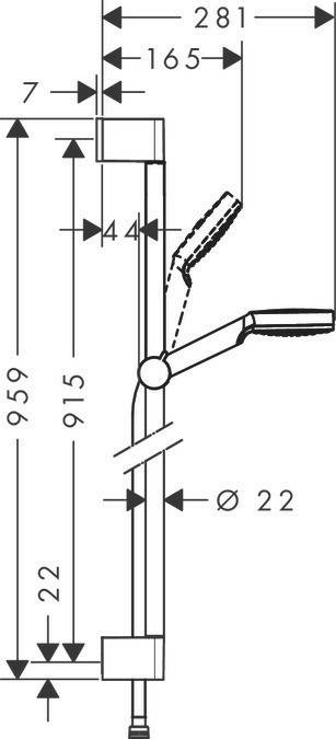 Hansgrohe Crometta 1jet Set 0,90 m (26537400) Grifería de baño