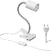 Lámparas ledscom.de WAIKA clamp light with gooseneck and switch, matt white + GU10 LED, PAR16, warm white, 6.05W, 374lm, 70°, 3-stage dimmer