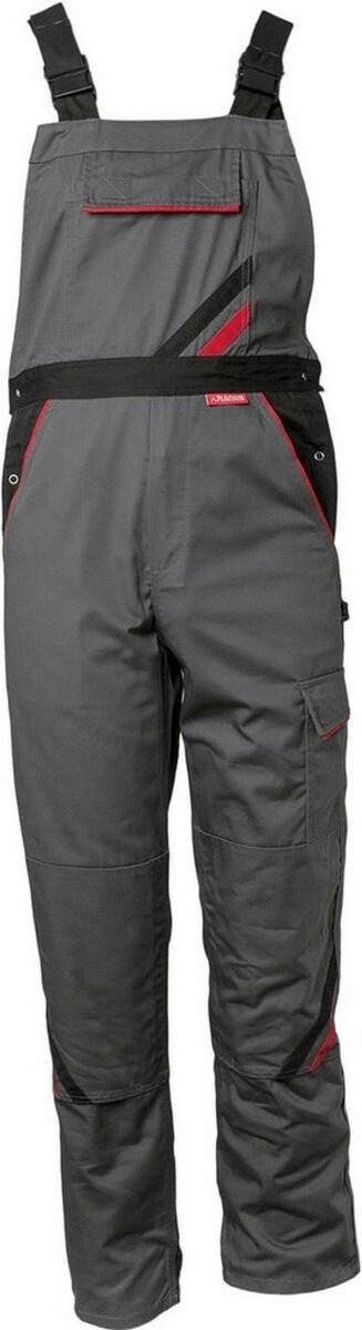 Ropa de trabajo Planam Dungarees Highlineschiefer/black/red