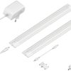 ledscom.de LED under-cabinet light SIRIS, matt white with motion detector, flat, 30cm each, 370lm each, white, set of 2 Lámparas