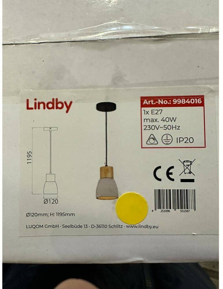 Lindby Suspension lamp on cord MARGOT 1xE27/40W/230V Lámparas