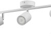 ledscom.de Ceiling spotlight WAIKA, three-bulb, white, matt + GU10 LED, PAR16, warm white, 18.15W, 374lm each, 70°, 3-stage dimmer Lámparas