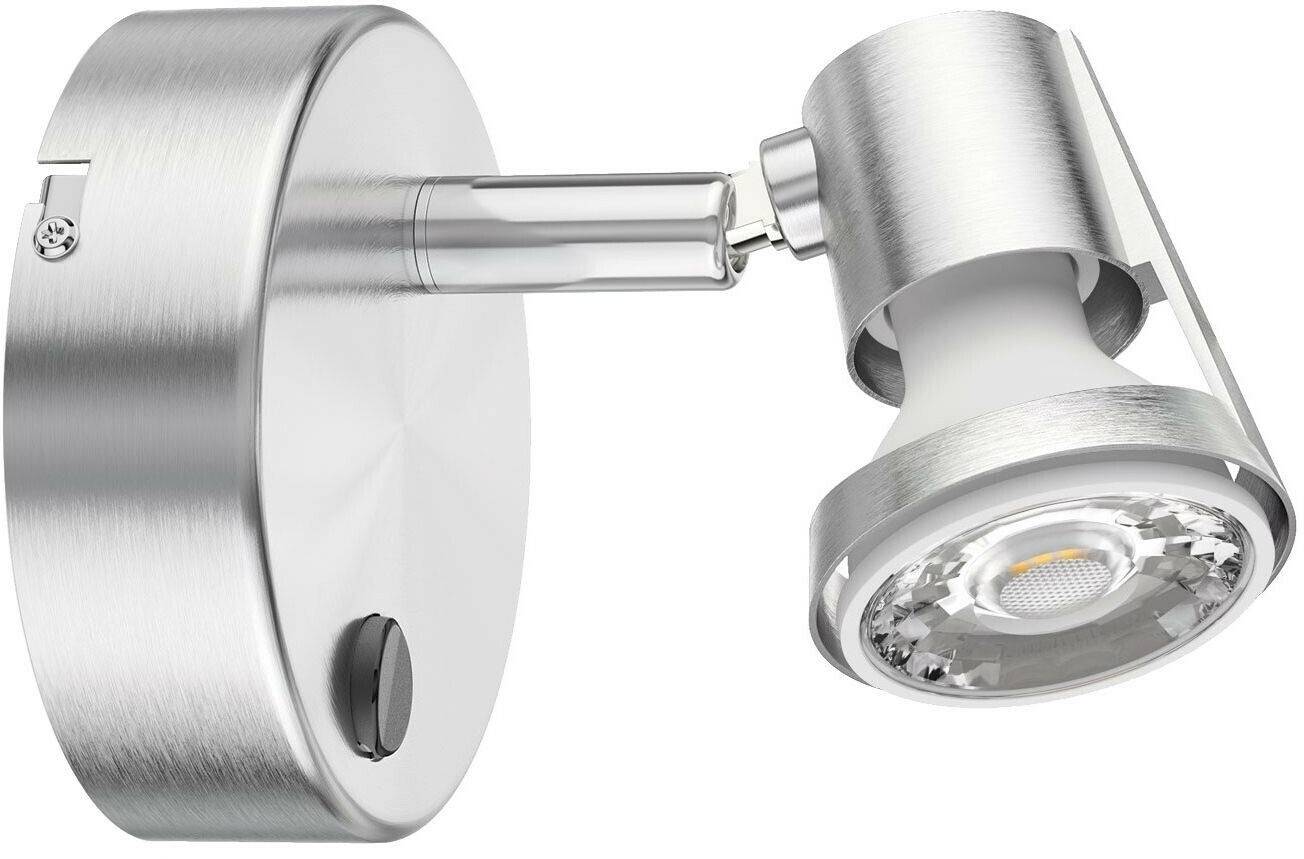 ledscom.de Wall light LEONIS, single-flame with switch including 468lm LED GU10 lamp, warm white Lámparas