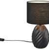 Trio Table lamp Melva black matt Ø 18 cm ceramic E14 Lámparas