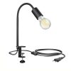 Lámparas ledscom.de LELE clamp light with gooseneck, black + E27 LED lamp 1005lm, Smart Home, warm white - cold white