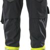 Ropa de trabajo Mascot Pants Accelerate Safe with thigh pockets blackblue/Hi-vis yellow 19379-510-01017