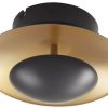 Lindby Tiama LED ceiling light metal black gold Lámparas