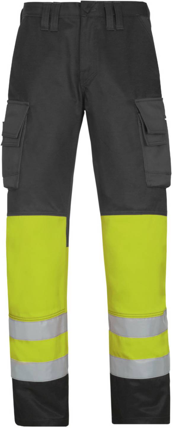 Snickers 3833 High-Vis Trousers Class 1muted black/high visibility orange Ropa de trabajo