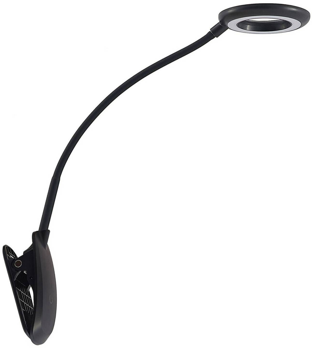 PRIOS Harumi LED clamp light with battery, black Lámparas