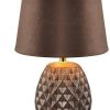 Trio Ariane table lamp made of ceramic and velvet, brown Lámparas