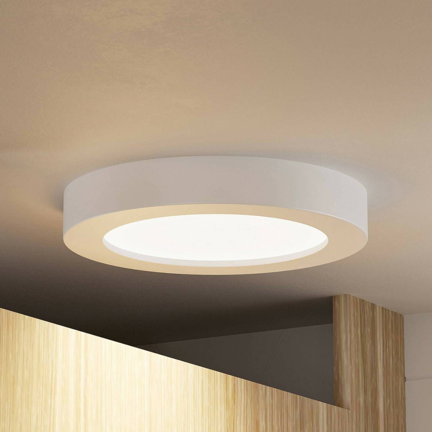 PRIOS Edwina LED ceiling light, white, 22.6 cm, dimmable Lámparas